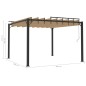vidaXL Cenador con techo persiana 3x3 m tela y aluminio gris taupé vidaXL Cenador con techo persiana 3x3 m tela y aluminio gris taupé