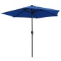 vidaXL Sombrilla con luces LED y palo de aluminio azul azure 270 cm vidaXL Sombrilla con luces LED y palo de aluminio azul azure 270 cm