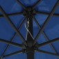 vidaXL Sombrilla con luces LED y palo de aluminio azul azure 270 cm vidaXL Sombrilla con luces LED y palo de aluminio azul azure 270 cm