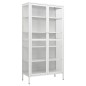 vidaXL Vitrina de acero y vidrio templado blanca 90x40x180 cm vidaXL Vitrina de acero y vidrio templado blanca 90x40x180 cm