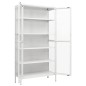 vidaXL Vitrina de acero y vidrio templado blanca 90x40x180 cm vidaXL Vitrina de acero y vidrio templado blanca 90x40x180 cm