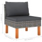 vidaXL Set de muebles de jardín 7 pzas y cojines ratán sintético gris vidaXL Set de muebles de jardín 7 pzas y cojines ratán sintético gris