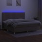 vidaXL Cama box spring colchón y luces LED tela gris taupe 200x200 cm vidaXL Cama box spring colchón y luces LED tela gris taupe 200x200 cm