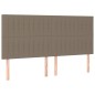 vidaXL Cama box spring colchón y luces LED tela gris taupe 200x200 cm vidaXL Cama box spring colchón y luces LED tela gris taupe 200x200 cm