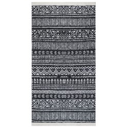 vidaXL Alfombra de algodón negra y blanca 120x180 cm