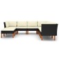 vidaXL Set de muebles de jardín 9 pzas y cojines ratán sintético negro vidaXL Set de muebles de jardín 9 pzas y cojines ratán sintético negro