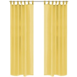 vidaXL Cortinas de gasa 2 unidades 140x175 cm amarillo