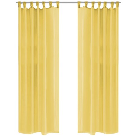 vidaXL Cortinas de gasa 2 unidades 140x175 cm amarillo