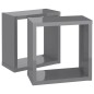 vidaXL Estantes cubo de pared 2 unidades gris brillo 30x15x30 cm vidaXL Estantes cubo de pared 2 unidades gris brillo 30x15x30 cm