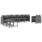 vidaXL Set de muebles de jardín 8 pzas y cojines ratán sintético gris vidaXL Set de muebles de jardín 8 pzas y cojines ratán sintético gris