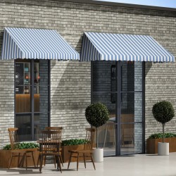 vidaXL Toldo para bar 300x120 cm azul y blanco