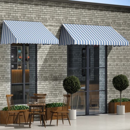 vidaXL Toldo para bar 300x120 cm azul y blanco