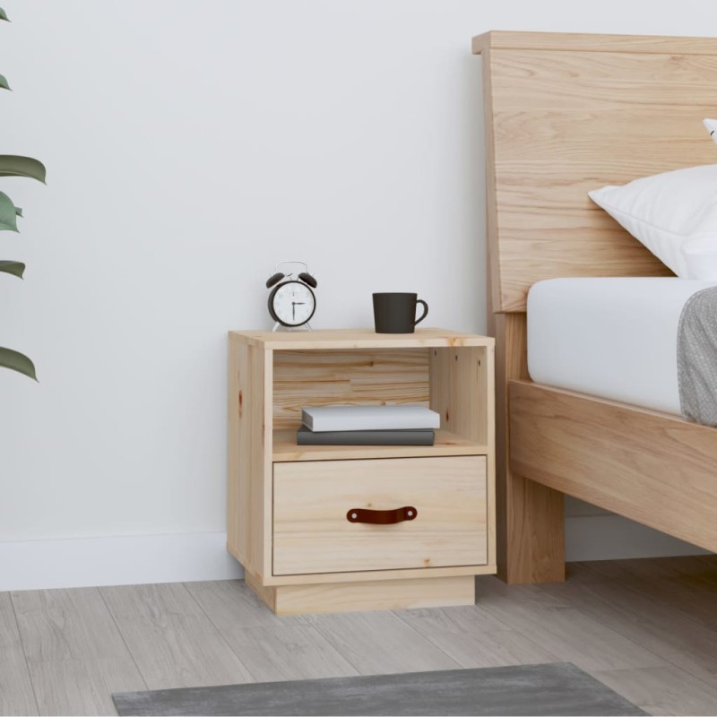 vidaXL Mesita de noche madera maciza de pino 40x34x45 cm vidaXL Mesita de noche madera maciza de pino 40x34x45 cm
