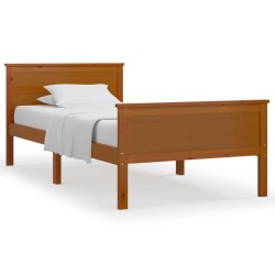 vidaXL Estructura de cama madera maciza pino marrón miel 100x200 cm