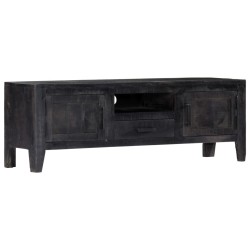 vidaXL Mueble para TV de madera maciza de mango negro 118x30x40 cm 