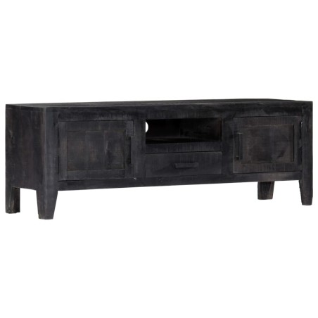 vidaXL Mueble para TV de madera maciza de mango negro 118x30x40 cm 