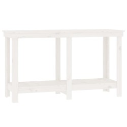 vidaXL Banco de trabajo de madera maciza de pino blanco 140x50x80 cm