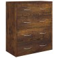 vidaXL Aparador con 4 cajones roble ahumado 60x30,5x71 cm