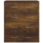 vidaXL Aparador con 4 cajones roble ahumado 60x30,5x71 cm