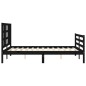 vidaXL Estructura de cama con cabecero madera maciza negro 160x200 cm vidaXL Estructura de cama con cabecero madera maciza negro 160x200 cm