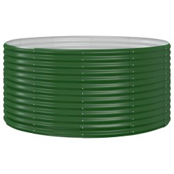 vidaXL Jardinera arriate acero recubrimiento polvo verde 140x140x68 cm