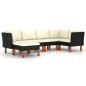 vidaXL Set de muebles de jardín 6 pzas y cojines ratán sintético negro vidaXL Set de muebles de jardín 6 pzas y cojines ratán sintético negro