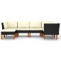 vidaXL Set de muebles de jardín 6 pzas y cojines ratán sintético negro vidaXL Set de muebles de jardín 6 pzas y cojines ratán sintético negro