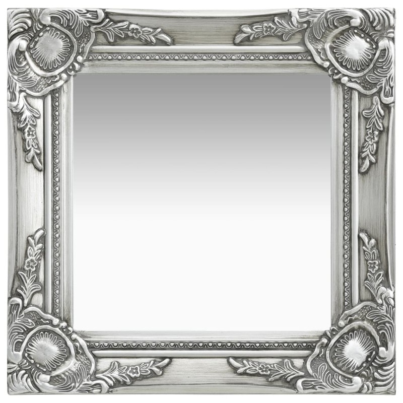 vidaXL Espejo de pared estilo barroco plateado 40x40 cm vidaXL Espejo de pared estilo barroco plateado 40x40 cm