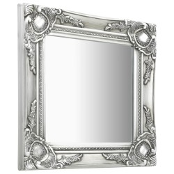 vidaXL Espejo de pared estilo barroco plateado 40x40 cm