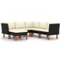 vidaXL Set de muebles de jardín 6 pzas y cojines ratán sintético negro vidaXL Set de muebles de jardín 6 pzas y cojines ratán sintético negro