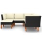 vidaXL Set de muebles de jardín 6 pzas y cojines ratán sintético negro vidaXL Set de muebles de jardín 6 pzas y cojines ratán sintético negro