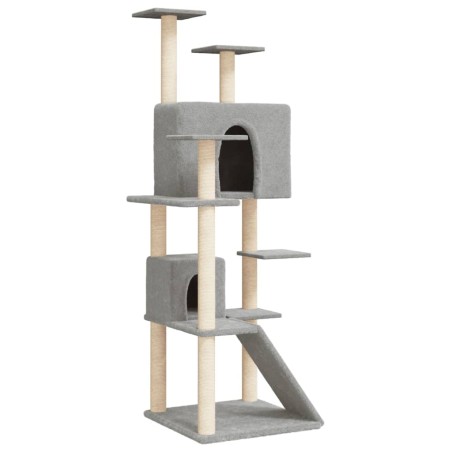 vidaXL Rascador para gatos con postes de sisal gris claro 153 cm