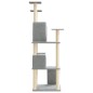 vidaXL Rascador para gatos con postes de sisal gris claro 153 cm vidaXL Rascador para gatos con postes de sisal gris claro 153 cm