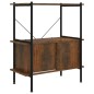 vidaXL Estantería con armario 3 niveles madera y acero 80x40x92 cm vidaXL Estantería con armario 3 niveles madera y acero 80x40x92 cm