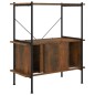 vidaXL Estantería con armario 3 niveles madera y acero 80x40x92 cm vidaXL Estantería con armario 3 niveles madera y acero 80x40x92 cm