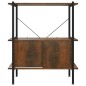 vidaXL Estantería con armario 3 niveles madera y acero 80x40x92 cm vidaXL Estantería con armario 3 niveles madera y acero 80x40x92 cm