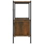 vidaXL Estantería con armario 3 niveles madera y acero 80x40x92 cm vidaXL Estantería con armario 3 niveles madera y acero 80x40x92 cm