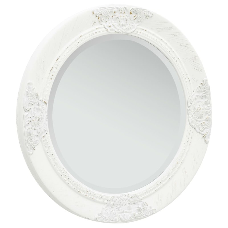 vidaXL Espejo de pared estilo barroco blanco 50 cm vidaXL Espejo de pared estilo barroco blanco 50 cm
