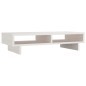 vidaXL Soporte para monitor madera maciza de pino blanco 60x27x14 cm vidaXL Soporte para monitor madera maciza de pino blanco 60x27x14 cm