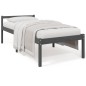 vidaXL Cama para personas mayores madera maciza pino gris 100x200 cm vidaXL Cama para personas mayores madera maciza pino gris 100x200 cm