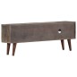 vidaXL Mueble para TV madera maciza de mango rugosa gris 130x30x46 cm vidaXL Mueble para TV madera maciza de mango rugosa gris 130x30x46 cm