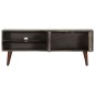 vidaXL Mueble para TV madera maciza de mango rugosa gris 130x30x46 cm vidaXL Mueble para TV madera maciza de mango rugosa gris 130x30x46 cm