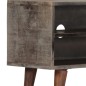 vidaXL Mueble para TV madera maciza de mango rugosa gris 130x30x46 cm vidaXL Mueble para TV madera maciza de mango rugosa gris 130x30x46 cm