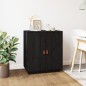 vidaXL Aparador de madera maciza de pino negro 65,5x40x75 cm vidaXL Aparador de madera maciza de pino negro 65,5x40x75 cm