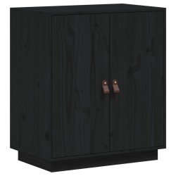 vidaXL Aparador de madera maciza de pino negro 65,5x40x75 cm