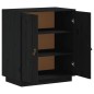 vidaXL Aparador de madera maciza de pino negro 65,5x40x75 cm vidaXL Aparador de madera maciza de pino negro 65,5x40x75 cm