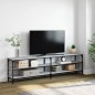 vidaXL Mueble TV metal y madera contrachapada gris Sonoma 180x30x50 cm