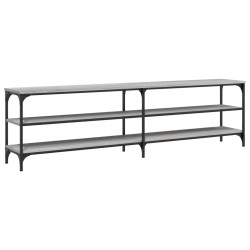 vidaXL Mueble TV metal y madera contrachapada gris Sonoma 180x30x50 cm