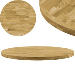 vidaXL Superficie de mesa redonda madera maciza de roble 44 mm 800 mm