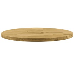 vidaXL Superficie de mesa redonda madera maciza de roble 44 mm 800 mm